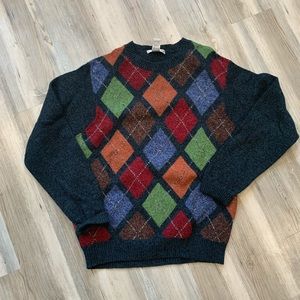 Argyle Geoffrey Beene lambs wool sweater